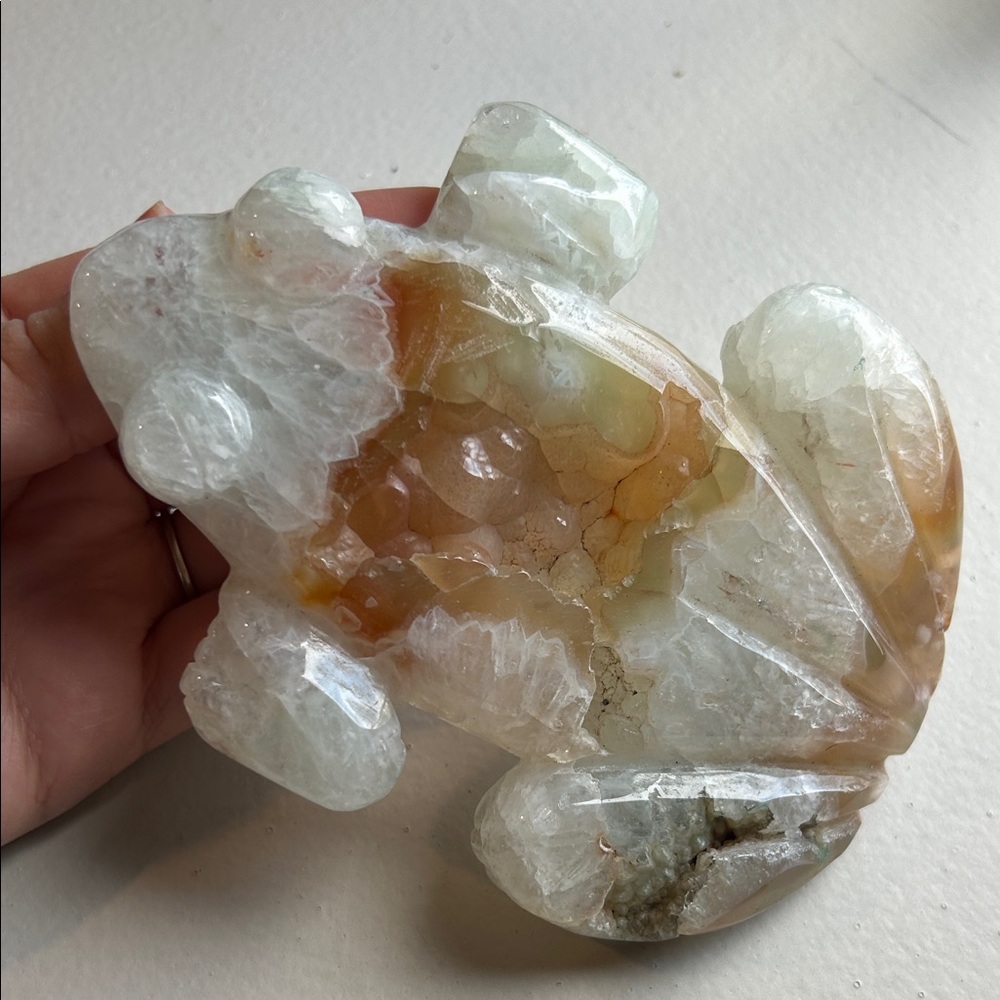 Agate Crystal Frog Figurine